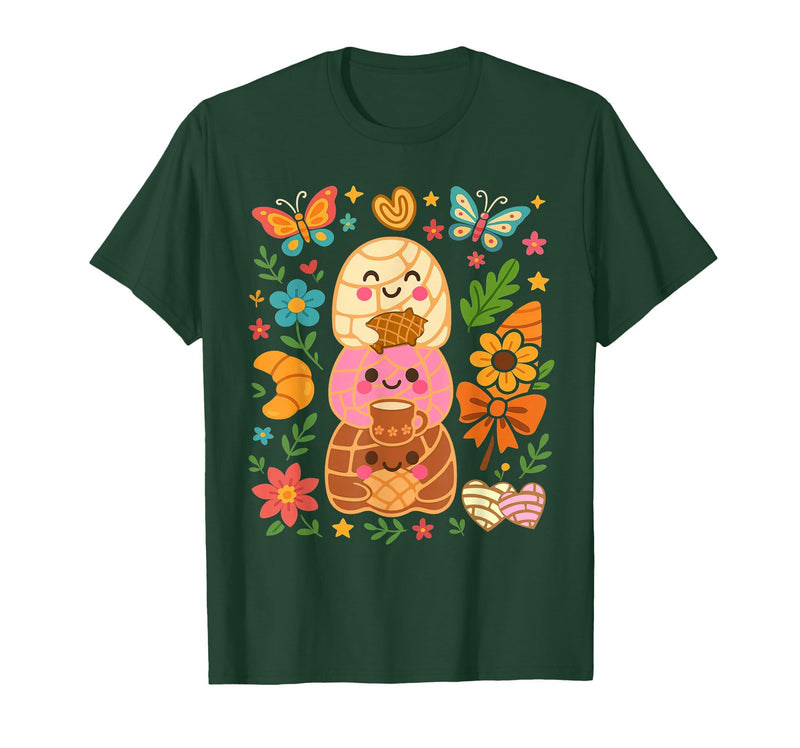 Mexican Spanish Latina Halloween Season Mexican Boo Pan Dulce Spooky Season Halloween Pantasmas T-Shirt - Dark Green