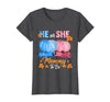 He Or She Pumpkin Gender Reveal Party Supplies Tee Halloween Pumpkin Gender Reveal He or She Mommy to Be T-Shirt - Dark