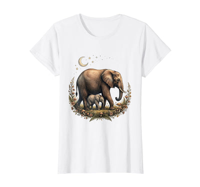 Mademark Elephant Mother and Calf Walking Together T-Shirt - Women