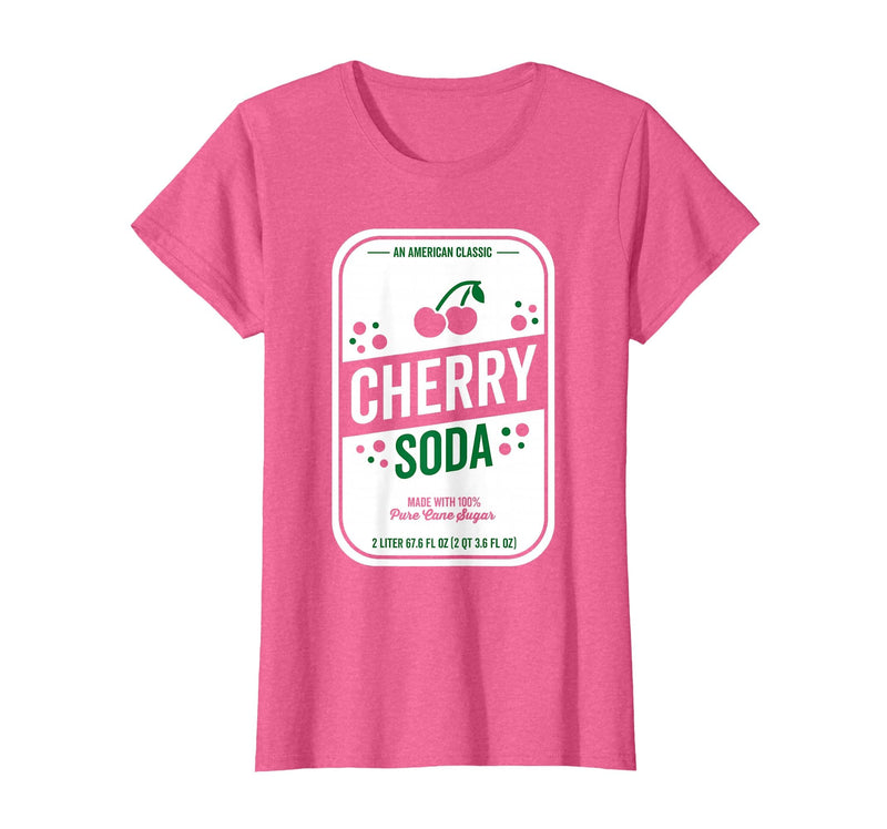 Funny Soda Pop Label Tees Soda Group Halloween Costume Cherry Soda T-Shirt - Pink Heather