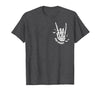 Funny Skeleton Halloween Vintage Stay Spooky Hand Skeleton Happy Halloween Pocket T-Shirt - Dark Heather Grey