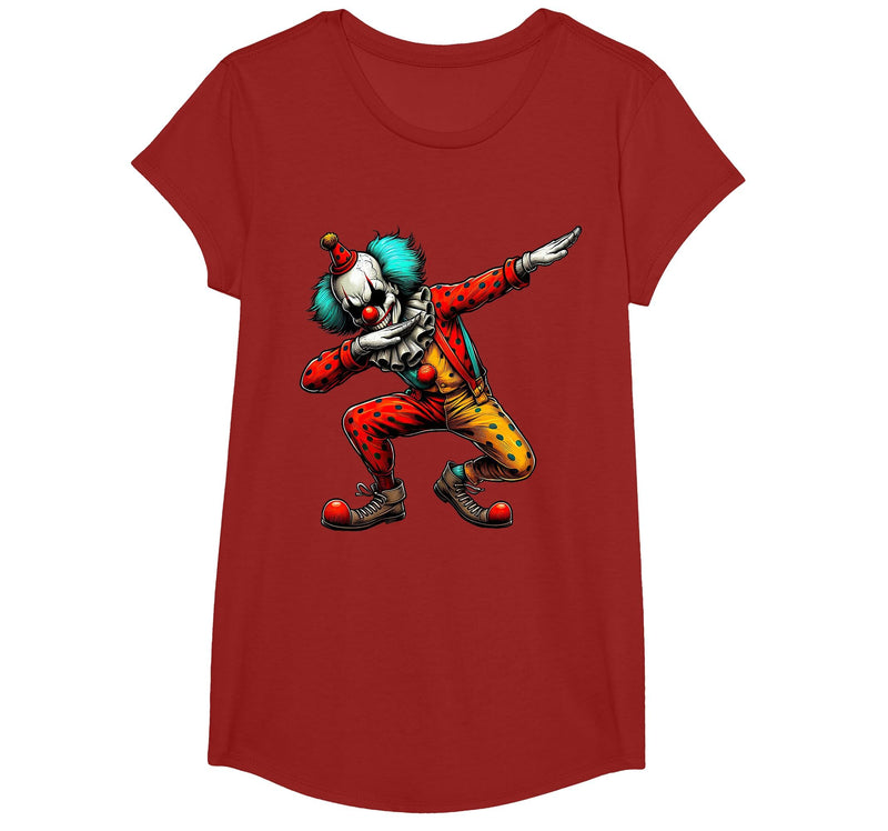 Creepy Halloween Dabbing Dab Dance Dabbing Creepy Clown Scary Halloween Dab Dance T-Shirt - Cranberry Red