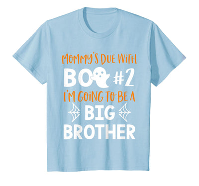 Ghost Cute Funny Big Sibling Baby 2 Reveal Tshirt Kids Big Brother Halloween Pregnancy Announcement Boo #2 T-Shirt