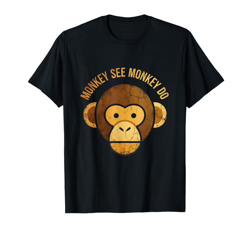 Mademark Monkey See Monkey Do Funny Primate Design T-Shirt - Men - Black