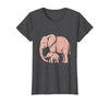 Mademark Mama Elephant Trunk Wrapped Around Baby T-Shirt - Women - Dark Heather Grey