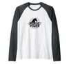 Mademark Horse Power - Equestrian Strength Graphic Art Raglan Baseball Tee - Dark Heather Grey/White