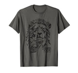 Christian Faith Apparel Lion of Judah Greater is He T-Shirt - Asphalt Grey