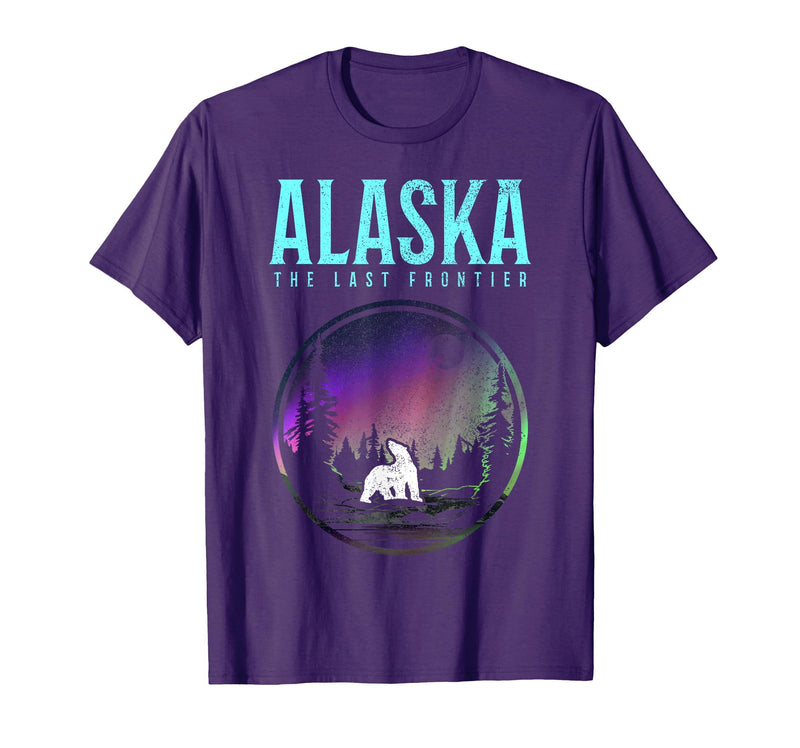 We Love Alaska - Apparel & Gifts Alaska Last Frontier Polar Bear Vintage Pride Souvenir T-Shirt - Purple