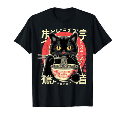 Funny Anime Cats Lover Anime Cat Ramen Japanese Kawaii Cats T-Shirt