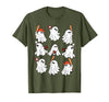 Boo Ghost Halloween Baseball Happy Halloween Baseball Lover T-Shirt - Olive Green