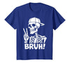 Skeleton Peace Sign Shirts For Men Women & Kids Bruh Skeleton Hand Peace Sign Halloween Skeleton Hand Sign T-Shirt - Royal