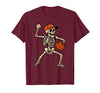 Funny Skeleton Baseball Tee Skeleton Baseball Halloween Costume Pitcher Sport Player T-Shirt - Burgundy
