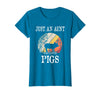 Pigs Lover Gift Co. Just an Aunt Who Loves Pigs T-Shirt - Sapphire Blue