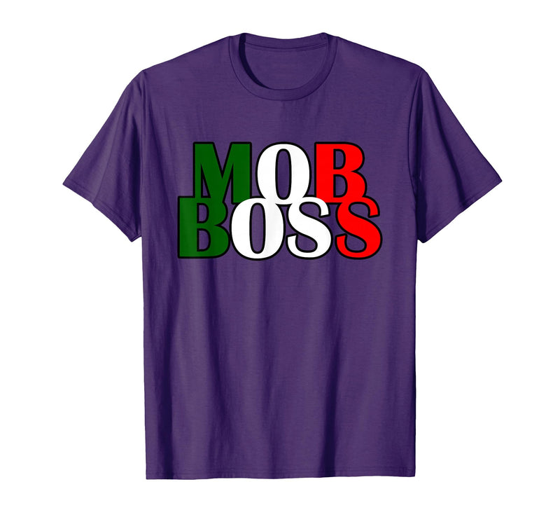 Italian Yeah B Mob Boss Italian Flag 1920s Costume Mafia Party T-Shirt - Purple