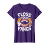 Spooky Dental Office Halloween Dental Crew Ghost Floss Your Fangs Dental Halloween Shirt Dentist Halloween T-Shirt - Purple