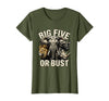 Mademark Big Five or Bust Safari Wildlife Design T-Shirt - Women - Olive Green