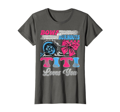 Gender Reveal Family Matching Burnouts or Bows Titi Loves You Gender Reveal Party T-Shirt