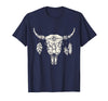 Buffalo Animals Gift Idea Bison Buffalo Skull Animal Design T-Shirt - Navy Blue