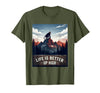 Mademark Life Is Better Up High Monkey Design T-Shirt - Men - Olive Green