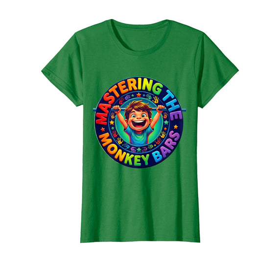 Mademark Mastering the Monkey Bars First Day of Kindergarten T-Shirt - Women - Kelly Green