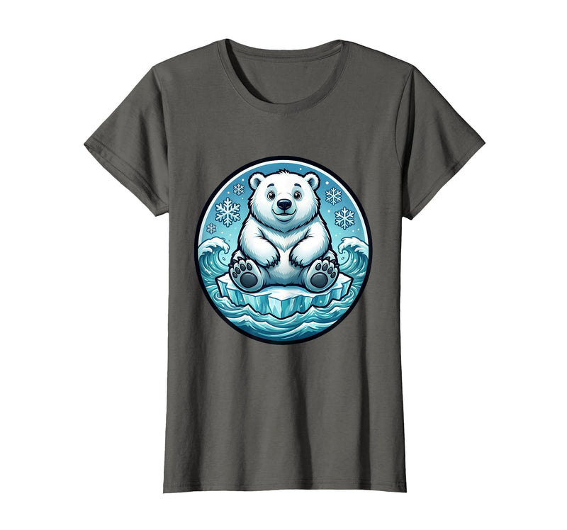 Mademark Polar Bear Lone Ice Floe Arctic Drift Design T-Shirt - Asphalt Grey