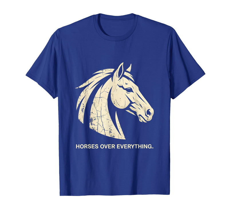 Mademark Horses Over Everything Equestrian Women Design T-Shirt - Men - Royal Blue