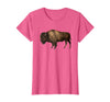 Altes Büffel-Design Buffalo Vintage Retro American Bison T-Shirt - Pink Heather