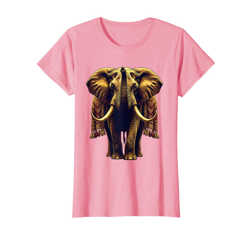 Mademark Ornate Parade Elephant Illustrated Graphic T-Shirt - Women - Pink