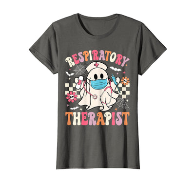 funny RT Halloween Respiratory Therapist Costume Groovy Spooky Respiratory Therapist Halloween RT Nurse T-Shirt