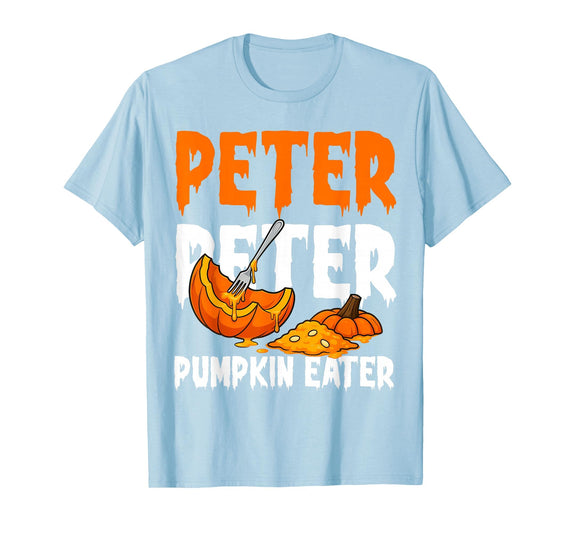 Halloween Matching Couple Shirts Women Men Funny Peter Pumpkin Eater Halloween Costume Men Boyfriend T-Shirt - Baby Blue