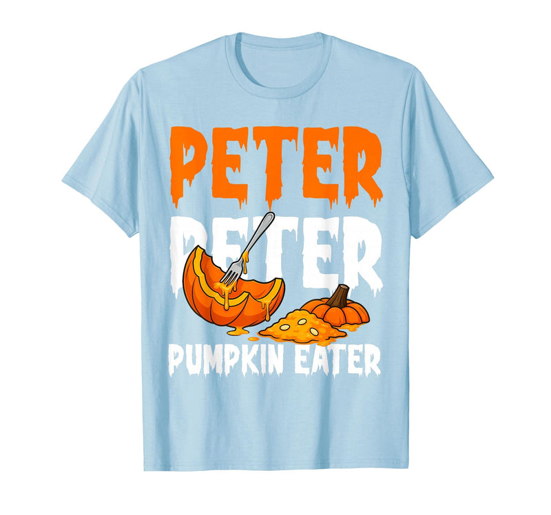 Halloween Matching Couple Shirts Women Men Funny Peter Pumpkin Eater Halloween Costume Men Boyfriend T-Shirt - Baby Blue