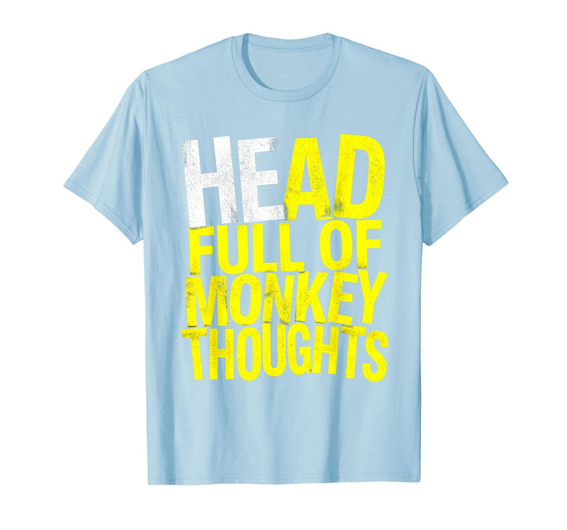Mademark Head Full of Monkey Thoughts Funny Primate Design T-Shirt - Men - Baby Blue