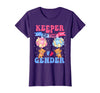 Funny Bear Blue Pink Gender Reveal Men Women Keeper of The Gender Reveal Cute Bear Balloons Pink Or Blue T-Shirt - Purple