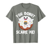 Donut Halloween Shirt Halloween Donut Costume Kids Men Women Doughnut Scare Me T-Shirt - Olive Heather