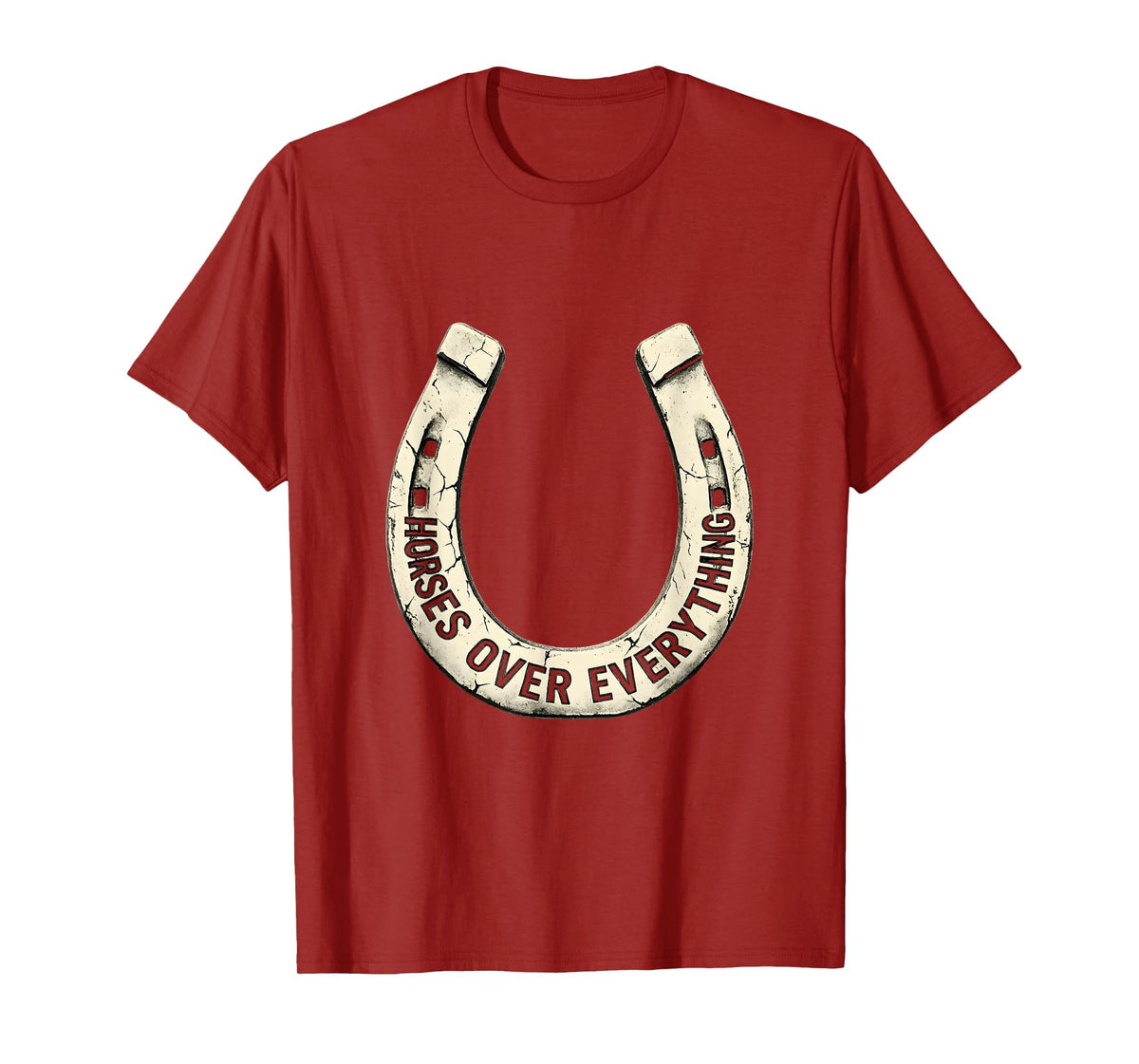Mademark Horses Over Everything Equestrian Design T-Shirt - Men - Cranberry Red