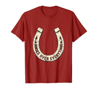 Mademark Horses Over Everything Equestrian Design T-Shirt - Men - Cranberry Red