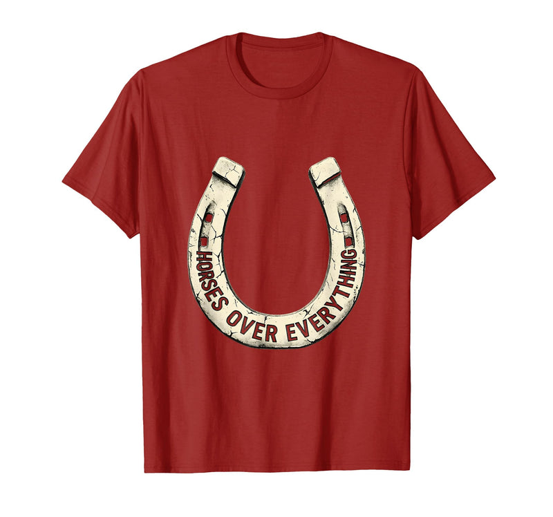 Mademark Horses Over Everything Equestrian Design T-Shirt - Men - Cranberry Red