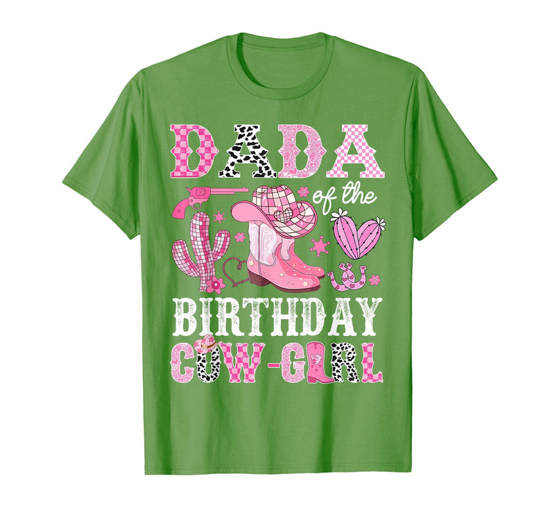 Pink Western Cowgirl Bday Party Family Matching Dada of The Birthday Cow-Girl Rodeo Cowgirl Bday T-Shirt - Grass Green
