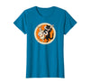 The Persnickety Owl Vintage Halloween Ephemera The Black Cat Magazine Halloween Cat Rabbit and Banjo T-Shirt - Sapphire Blue