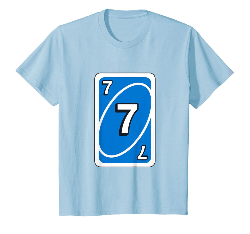 UNO Halloween Blue 7" Card T-Shirt - Baby Blue