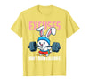 Excuses Don't Burn Calories Rabbit Fitness Gym Bunny T-Shirt in Lemon Yellow