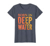 Mademark Born in Deep Water Shark Graphic Design T-Shirt - Heather Blue