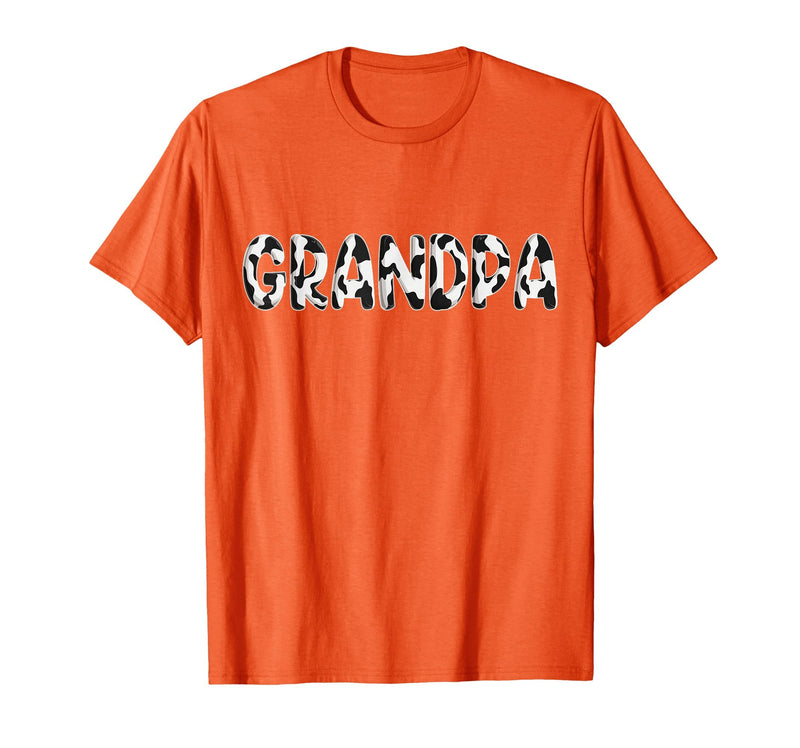 Cow Pattern Print Family Matching Birthday Shirts Cow Grandpa Birthday Family Matching Fathers Day Boy Girl T-Shirt - Orange