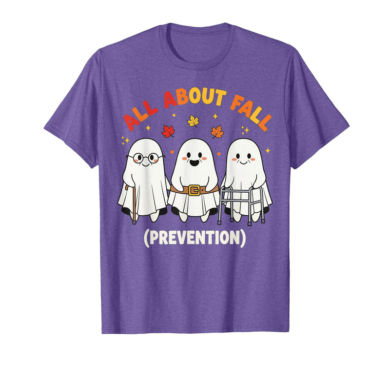 Fall Prevention Funny Ghost Autumn Halloween Gift Fall Prevention Funny Ghost Autumn Halloween Joke T-Shirt - Purple Heather