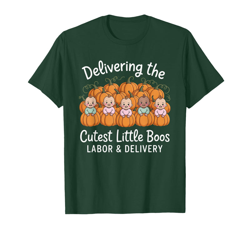 Spooky Nurse Halloween Labor and Delivery Gift Tee Delivering The Cutest Boos Labor & Delivery Halloween Nurse T-Shirt -