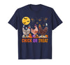 Autumn Pumpkin Chicken Halloween Chicken Farm Fall Halloween Chicken Pumpkin Chick Or Treat Spooky T-Shirt - Navy Blue