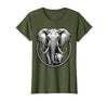 Mademark Mama Elephant and Baby Graphic Tee T-Shirt - Women - Olive Green