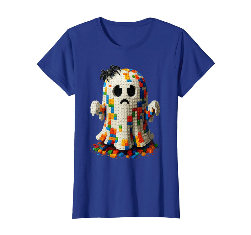 Block Building Halloween Ghost Brick or Treat Boys Halloween Master Builder Ghost Kids Building Blocks Bricks T-Shirt -