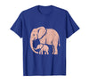 Mademark Mama Elephant Trunk Wrapped Around Baby T-Shirt - Men - Royal Blue