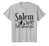 Salem 1692 They Missed One Witch Tees 1692 They Missed One Salem Womens Halloween Distressed T-Shirt - Silver Grey